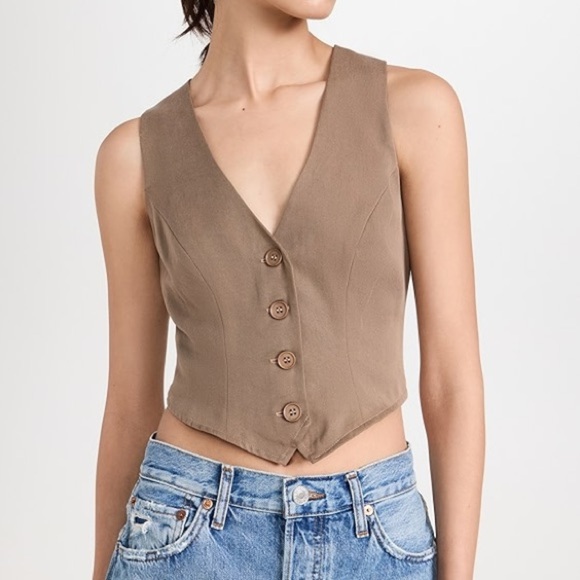 Reformation Devine twill Vest Sz 8 NWT - Picture 8 of 8